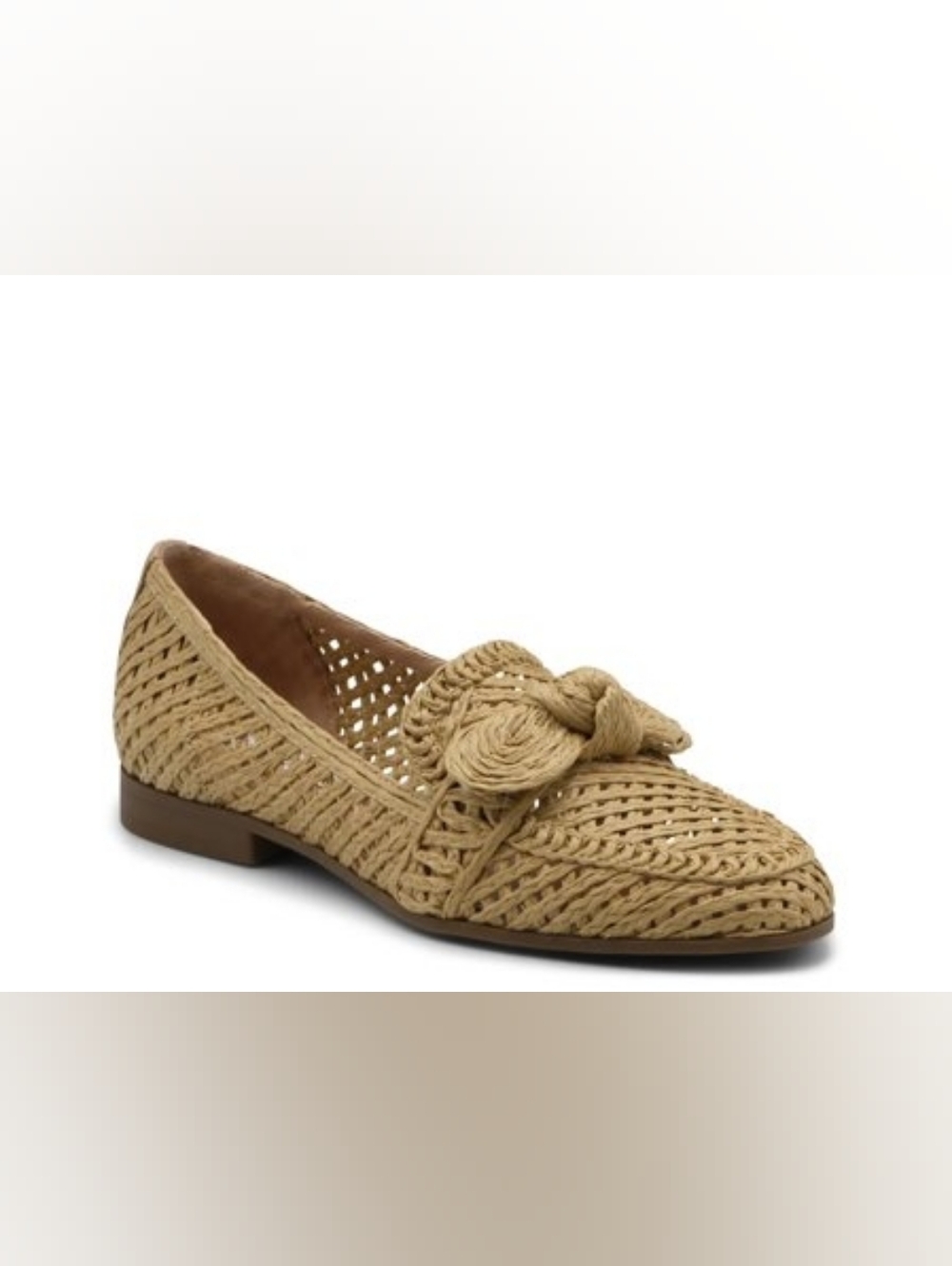 Charles David Finite Woven Knot Detail Women’s Loafer in Natural Tan Sz 6.5